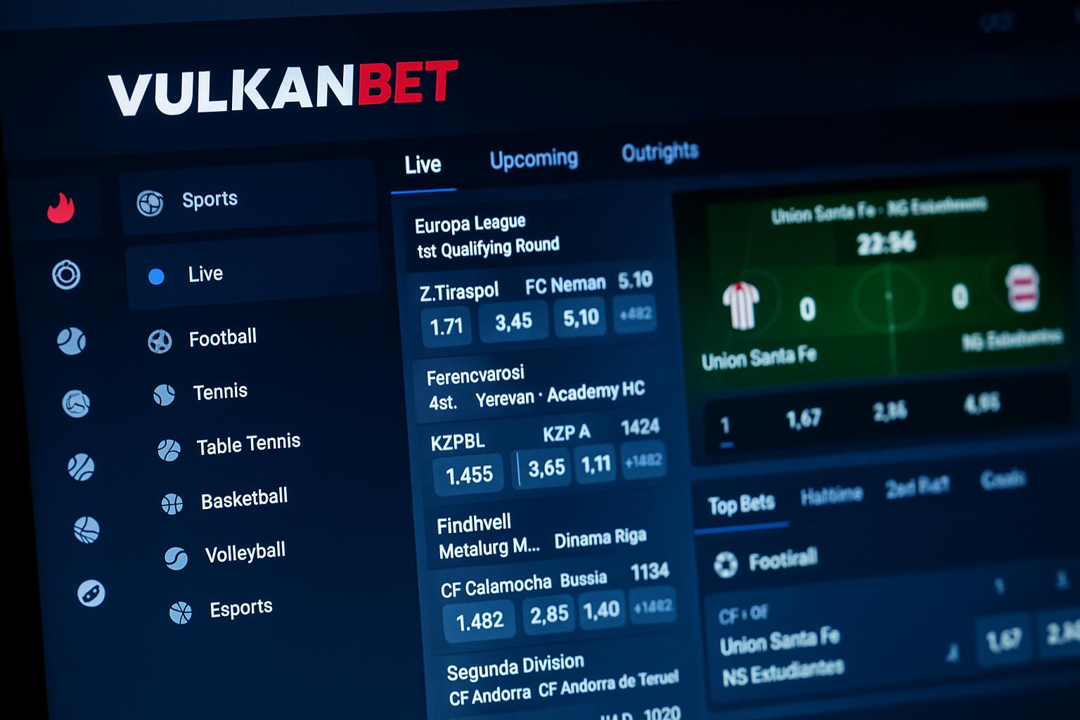 Apostas esportivas no cassino online VULKANBET
